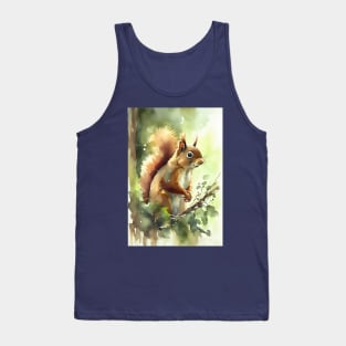 Adorable Watercolor Squirrel - Perfect for Nature Lovers Tank Top
